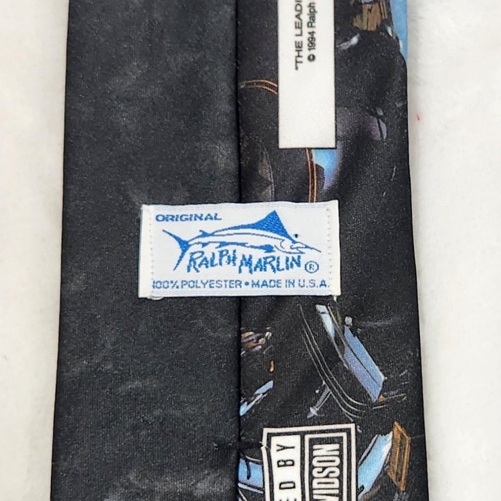 Ralph Marlin Vintage VTG 1994 The Leading Edge Harley Davidson HD Necktie Tie - Picture 10 of 10